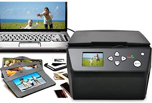 22MP Film &Slide Photo Multi-Function Scanner, Converts 135Film/35mm,110Film/16mmNegatives/Slide/Photo/Document/Business Card to HD 22MP Digital JPG Files, 8GB Memory Card Included
