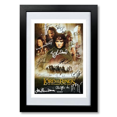 The Lord Of The Rings Trilogy Cast Signed A4 Poster Photo Print Framed Autograph Gift Movie Film (The Fellowship, A4 Framed & Mounted)