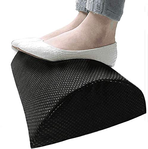 Foot Rest Under Desk,Soft Foam Footrest with Massaging Micro Beads for Office, Home, Plane, Most Comfortable Desk Foot Rest in The World for Lumbar, Back, Knee Pain,Foot Stool Rocker (L, Black)