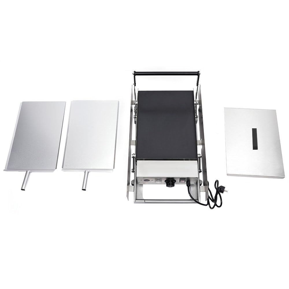 Grille-pain à hamburger pour cuire des petits pains - Double robuste - 2000 W - Contrôle du temps et de la température - Boîtier en acier inoxydable - 50-300 °C