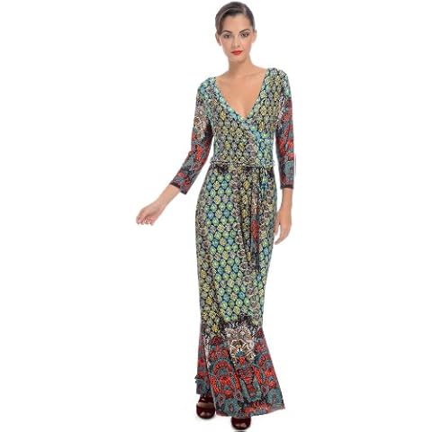 PacificPlex Moroccan Jersey Wrap Maxi Dress, XL, Multi Cover