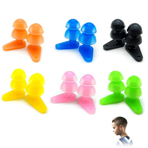 6 Sets Waterproof Kids Swimming Earplugs Case Packed...
