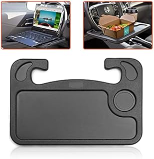 Trobo Steering Wheel Tray, Car Desk For Writing, Laptop, Tablet, iPad Or Notebook With Pen Slot, Food Eating Table With Cup Holder, Hooks On Most Vehicle Steering Wheels, Car Accessories For Travelers