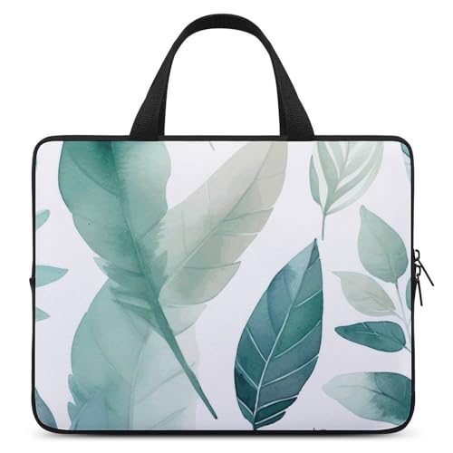 Sacoche ordinateur portable 30,5 cm motif aquarelle verte finition haute résistance unisexe