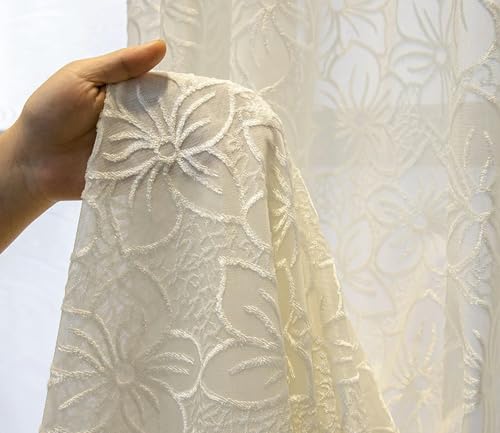Cortinas de tul blanco transparentes para comedor y salones modernos 6