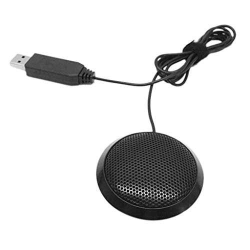 Microphone PC USB omnidirectionnel 360° noir haute sensibilité pour visioconférence - 2
