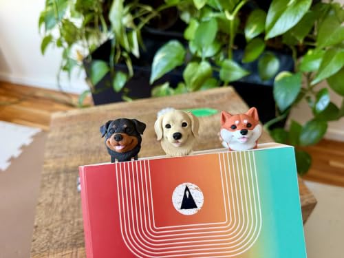 Image of 5 Pack Cute Dog Bookmarks, Unique 3D Page Markers for Readers & Gifting