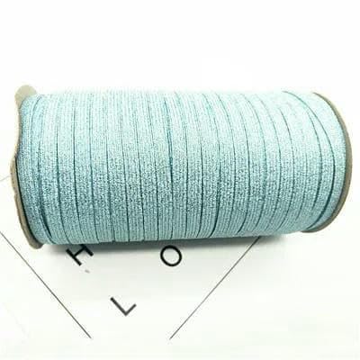 1 rollo de banda elástica de 6 mm para costura, color dorado, plateado, rosa, cinta elástica para la cintura, color azul claro, 6 mm, 144 años