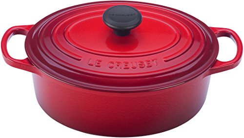 Le Creuset Enameled Cast Iron Signature Oval Dutch Oven, 1 qt., Cerise