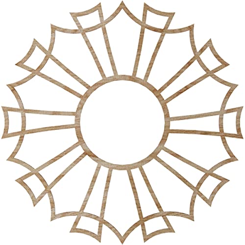 Image of Ekena Millwork 40 inchOD x 14 1 /8 inchID x 1 /4 inchT Augustus Wood Fretwork Pierced Ceiling Medallion, Red Oak