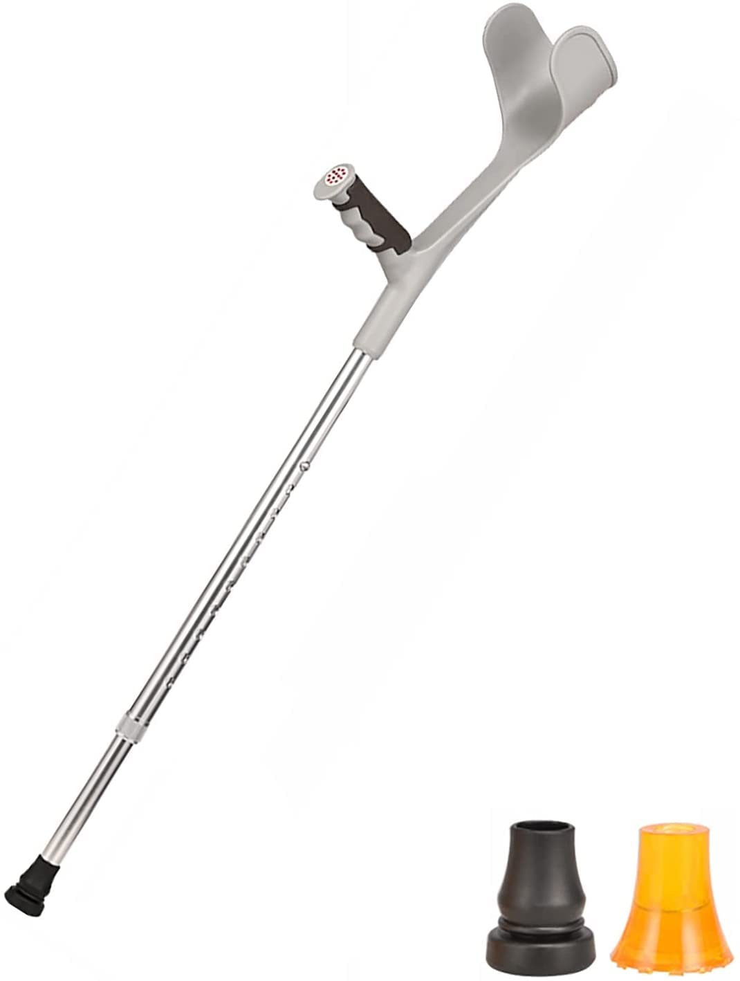 Muletas de Codo Plegables, diseño ergonómico de aleación de Aluminio, Ayuda para Caminar Engrosada Antideslizante portátil, muletas para Axilas Tipo Brazo, bastón telescópico Ajustable Gris 1