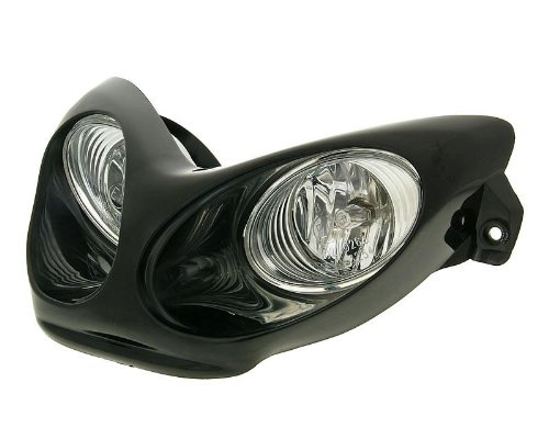 Scheinwerfer Doppeloptik Halogen schwarz für Yamaha Aerox 50 Cat. (03-12)
