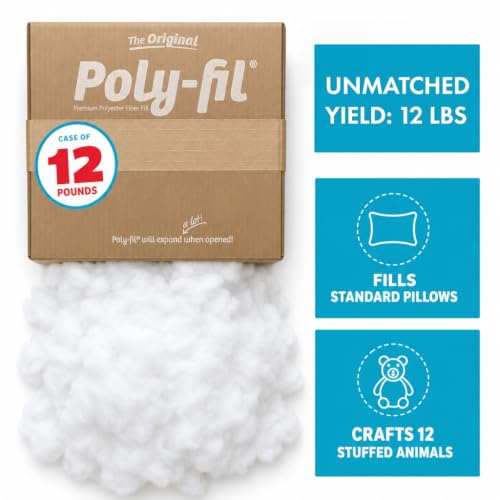 Image of Fairfield The Original Poly-Fil, Premium Polyester Fiber Fill, Soft Pillow Filler, Stuffing for Stuffed Animals, Toys, Cloud Decorations, and More, Machine-Washable, 12 lb Box