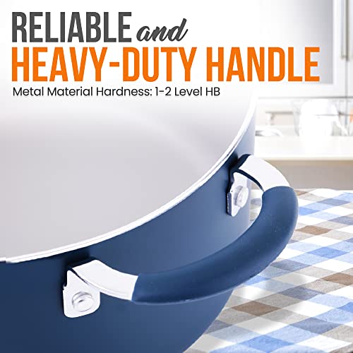 Nutrichef Dutch Oven Pot With Lid - Non-Stick High-Qualified Kitchen Cookware With See-Through Tempered Glass Lids, 5 Quart (Works With Models: Nccw14Sblu & Nccw20Sblu) - Nutrichef Nccw14Sbludop #TOP2