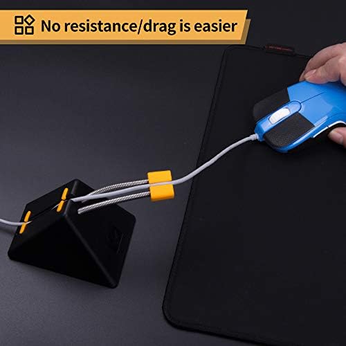 HOTLINEGAMES [NEW] Mouse Bungee, Mouse Cord Clip Cord Management System Fixer Holder for Esports FPS Game (Black-Orange) — view 4