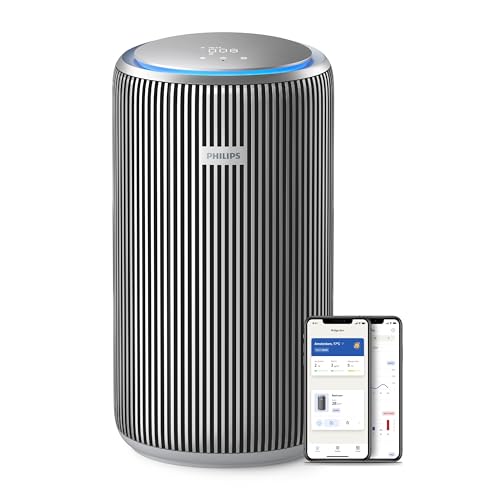 Philips Smart Air Purifier PureProtect 4200 Series - Rooms up to 156 m2, HEPA, Active Carbon, 5 Speeds, Sleep Mode, Child Lock, Connected to Air+App, Supernova Silver - AC4220/12