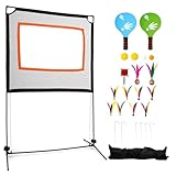 uyoyous Pickleball Netz Sets, Tragbares Badminton-Set mit 2 Schläger, Mehrere Cricket-Sportarten, Mehrfachfunktion Tennisnetz mit Handtasche, Für Parks, Hof, Training, Outdoor, Strand