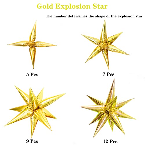 149Pcs Christmas Balloons Garland Kit with Gold Explosion Star Foil Balloons for Xmas Party or New Year Party Decorations - Image 4