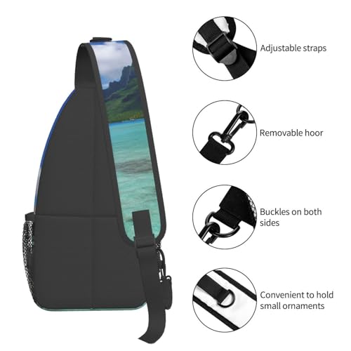 Mochila Sling Crossbody Negra Compacta y Versátil miniatura 4