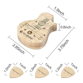 Spotify Boîte à médiators en bois avec 3 compartiments pour guitare - Les Beatles, Paul McCartney, John Lennon, RIngo Starr, George Harrison Spotify Boîte à médiators en bois avec 3 compartiments pour guitare – Image 5