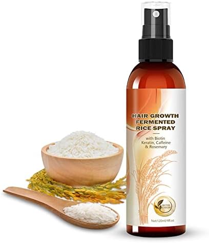 Rice Water for Hair Growth, Organic Fermented Hair Growth Spray Hair Growth Treatment Leave-In Mist with Rosemary Biotin Keratin for Hair Loss Men and Women-4 fl oz
