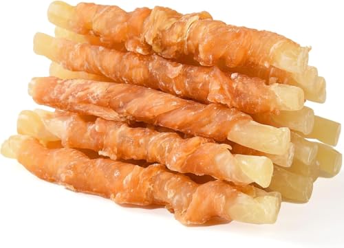 SKY-TOUCH Dog Treats: 400g Chicken Wrapped Sticks Dog Chews Snacks for All Dogs Training Rewards