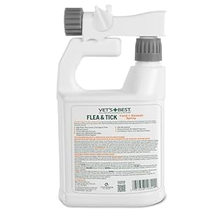 Vets best flea and tick yard and kennel spray  kills mosquitoes with certified natural oils  plant safe with ready to use hose attachment  32 oz   cucciolini doodles