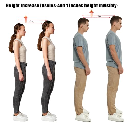 Image of Height Increase Insoles - 1 Inch Invisible Heel Lift Inserts for Men and Women, SEBS Soft Gel Shoe Lifts for Uneven Legs & Achilles Tendinitis, Discreet Heel Lifts for High-Top Sneakers & Boots, White
