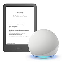 New Amazon Kindle (2024 release) Black and Echo Dot (5th Gen) Glacier White
