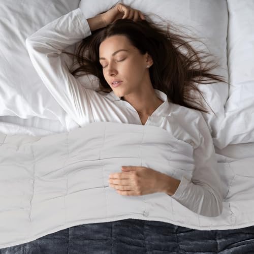 MOTRIP Weighted Blanket 15 lbs Queen Size Flannel Weighted Blanket with Sanded Reversible, 60''x80'' 15 pounds Grey - Image 4