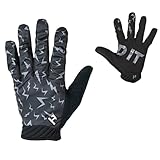 HANDUP Cold Weather Mountain Bike MTB Bicycle Enduro Downhill XC Cycling Winter Full Finger Gloves (Medium, Blizzard Bolts)
