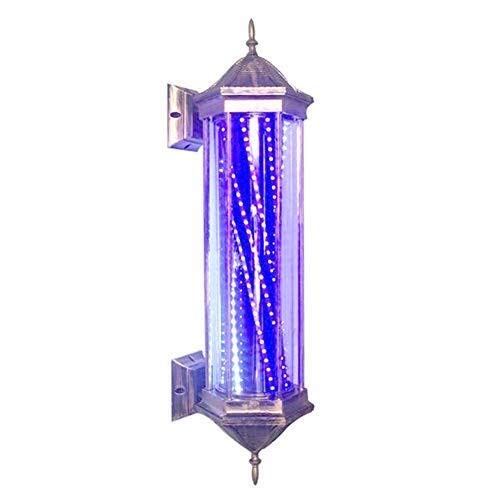Barber Pole Barber Light Pole Led Retro Bronze Barber Pole Rotating Illuminated Spinning White Blue Stripes Salon Hairdresser Sign Light Wall Mountable Lamp #TOP5
