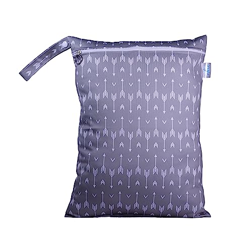 Image of Chic Buddy Waterproof Wet Bag, Washable, Reusable for Travel, Beach, Pool, Stroller, Diapers, Dirty Gym Clothes, Wet Swimsuits, Toiletries (Chevron, Wet Bag)