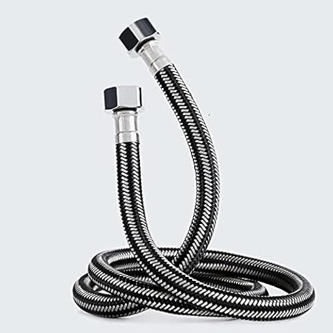 Stainless Steel Braided Hose Flexible Water Plumbing Pipe Bathroom Kitchen Sink Hot Cold Water Inlet Hoses for Toilet /Taps G1/2 X G1/2 20CM Long Cover