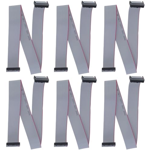 Cable plano IDC de 20 pines y 45 cm, conector hembra a hembra de 2,54 mm, pack de 6 unidades