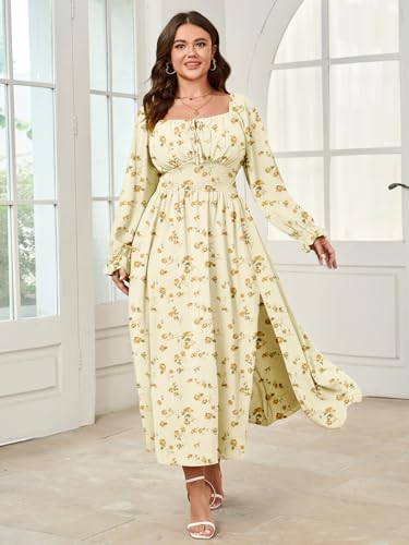 Image of SHESTARR Women's Plus Size Dress Long Sleeve Milkmaid Dress