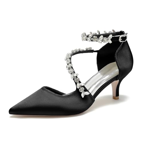 Chaussure de mariée à strass avec hauts talons confortables de chaton