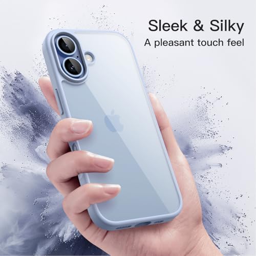 Image of JETech Case for iPhone 17 6.3-Inch, Shockproof Phone Bumper Cover, Solid Color Matte TPU Frame, Anti-Scratch Clear Back (Mist Blue)