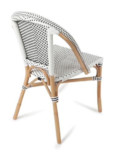 Image of Habere India-All the Cultures Fabricating India Cane Furniture | Outdoor Furniture | Wooden Chairs for Living Room | Chairs for Home | Lounge Chair | Cane Chair for Balcony - White