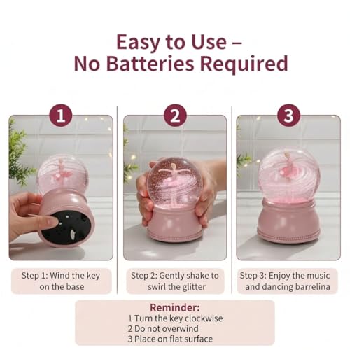 image for Mingfuxin Ballerina Snow Globes for Girls, Christmas Snow Globes for K