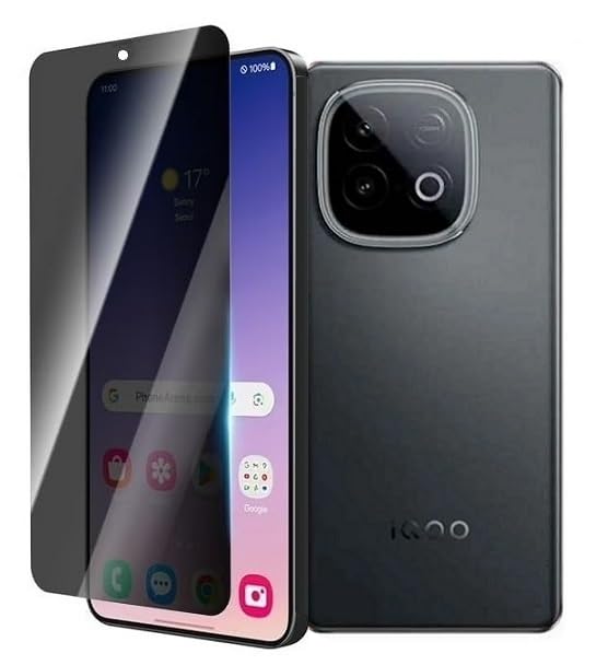 Image of [1Pack /Black FG Privacy Tempered Glass For iQOO Neo 10 5G (Fingerprint Working) 9H Glass Anti-Spy Screen Guard,
