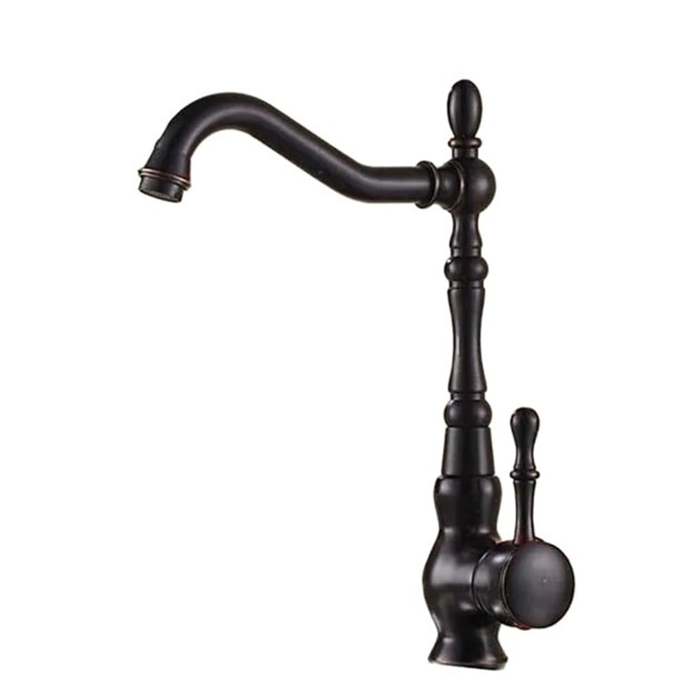 Kitchen Faucet Black Bronze Finish Deck Mounted Kitchen Faucets Handle Swivel Sink Lavatory Faucets Mixers & Taps B309