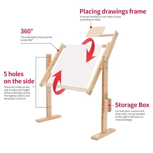 Support point de croix en bois massif pour broder confortablement au salon - 3