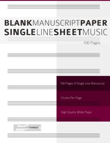 Blank Manuscript Paper - Single Line Sheet Music
