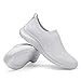 TIOSEBON Women's Walking Shoes Lightweight Mesh Slip-on- Breathable Running Sneakers 7.5 US All White
