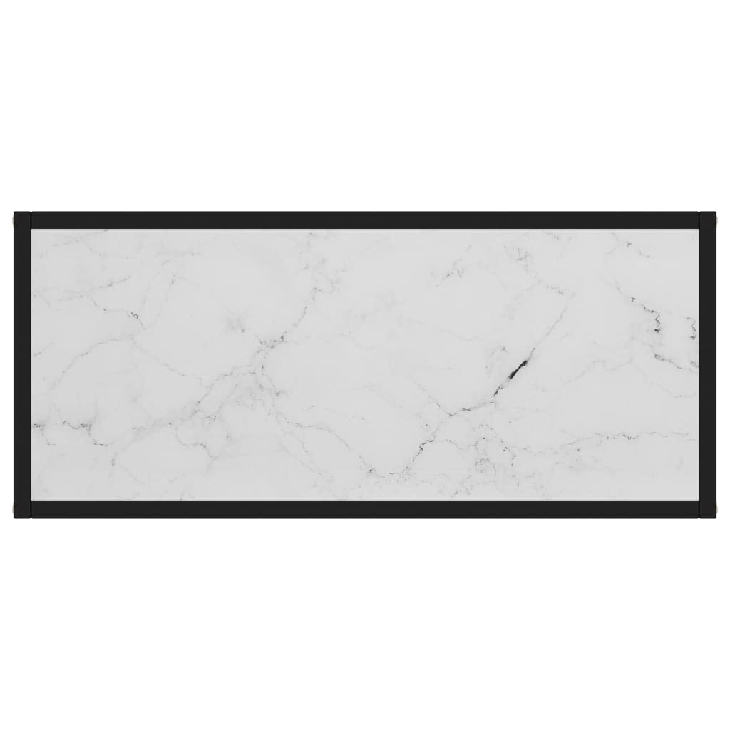 Elegancki stół ze szkła hartowanego i stali malowanej proszkowo, 80 x 35 x 75 cm, wytrzymały i stabilny, łatwy do czyszczenia wilgotną szmatką do Twojej przestrzeni życiowej.