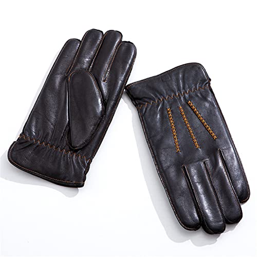 Gants d'hiver en cuir imperméables et coupe-vent
