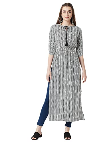 Haut maxi à col rond manches 3/4 tunique longue femme tendance mi-saison