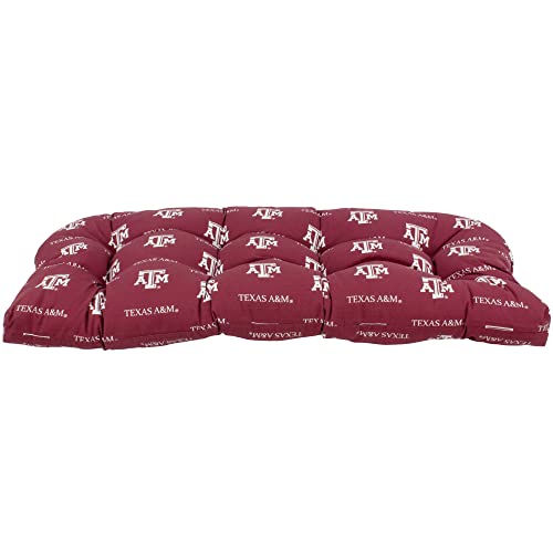Image of College Covers Everything Comfy Texas A&M Aggies Indoor Outdoor Settee Loveseat Bench Cushions