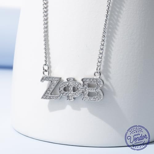 BBGreek Zeta Phi Beta Sorority Paraphernalia - Official Vendor - Pendant Crystal Necklace - Collection4